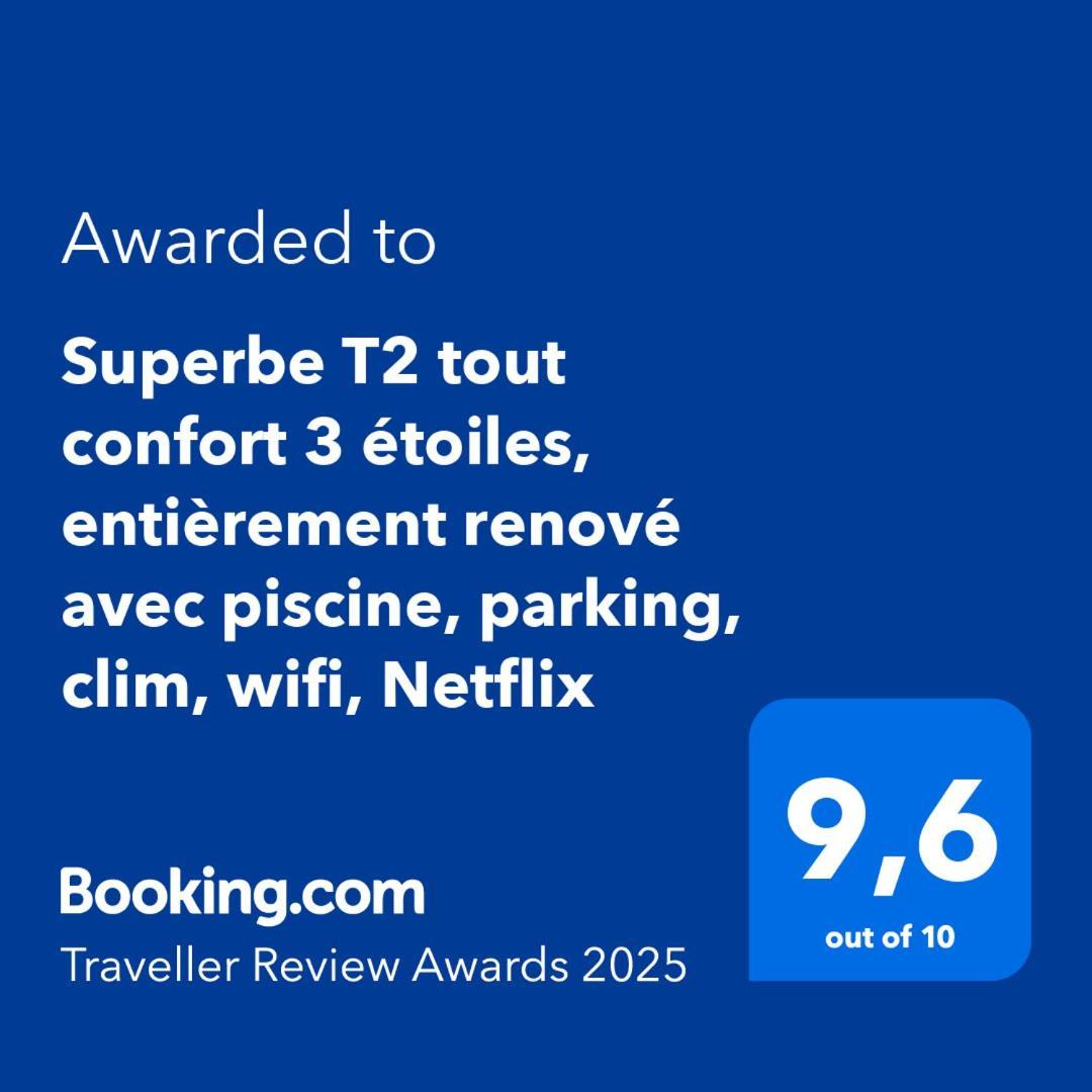 Superbe T2 Tout Confort 3 Etoiles, Entierement Renove Avec Piscine, Parking, Clim, Wifi, Netflix La Grande Motte Luaran gambar